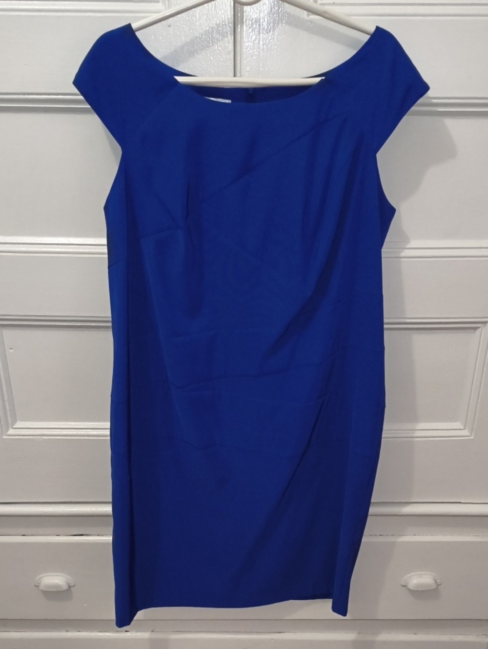 dressbarn Cobalt Blue Cap-Sleeve Sheath Dress